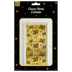 Deurgordijn 30 jaar goud zwart 200cm x 100cm Deurgordijn 30 jaar goud zwart 200cm x 100cm