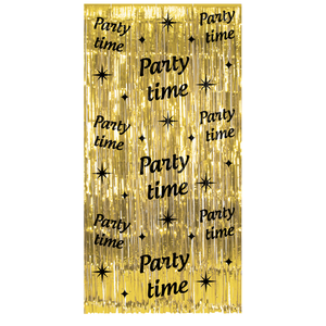 Deurgordijn Party Time goud zwart 200cm x 100cm Deurgordijn Party Time goud zwart 200cm x 100cm
