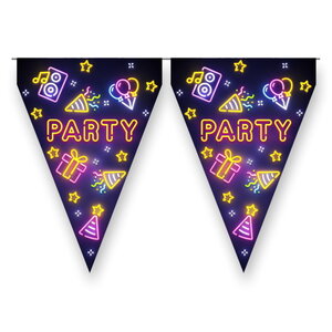 Vlaggenlijn NEON GLOW Party 3 meter Vlaggenlijn NEON GLOW Party 3 meter