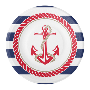 Gebaksbordjes Bootfeest met Anker 8 stuks Gebaksbordjes Bootfeest met Anker 8 stuks