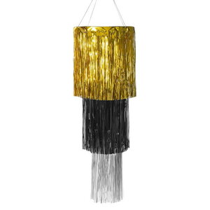 Kroonluchter luxe zwart-goud-zilver