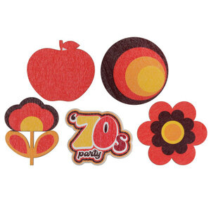 Tafeldecoratie Seventies hout luxe 10 stuks Tafeldecoratie Seventies hout luxe 10 stuks