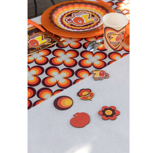 Tafeldecoratie Seventies hout luxe 10 stuks Tafeldecoratie Seventies hout luxe 10 stuks