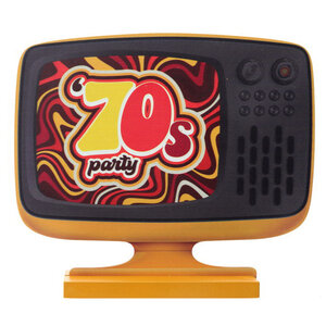 Tafeldecoratie Seventies TV hout luxe Tafeldecoratie Seventies TV hout luxe