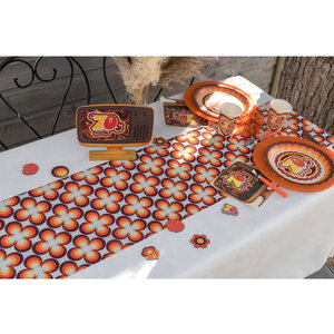 Tafeldecoratie Seventies TV hout luxe Tafeldecoratie Seventies TV hout luxe