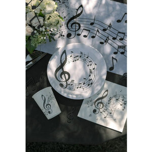 Bekertjes muzieksleutel wit 10 stuks