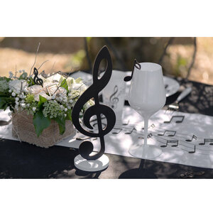 Tafeldecoratie muzieksleutel hout luxe Tafeldecoratie muzieksleutel hout luxe