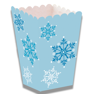 Snackbakjes lichtblauw met sneeuwvlokken 5 stuks Snackbakjes lichtblauw met sneeuwvlokken 5 stuks