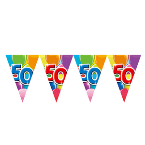 Vlaggenlijn 50 jaar gekleurd dubbelzijdig bedrukt