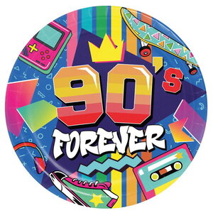 Bordjes 90's Forever 6 stuks Bordjes 90's Forever 6 stuks