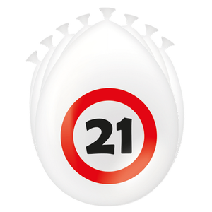 Ballonnen 21 jaar verkeersbord Ballonnen 21 jaar verkeersbord