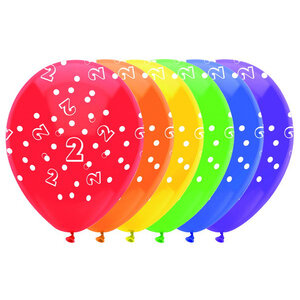 2 jaar ballonnen rondom bedrukt 6 stuks 2 jaar ballonnen rondom bedrukt 6 stuks