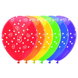 5 jaar ballonnen rondom bedrukt 6 stuks 5 jaar ballonnen rondom bedrukt 6 stuks
