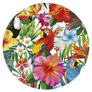 Bordjes Tropische vogels met bloemen 6 stuks