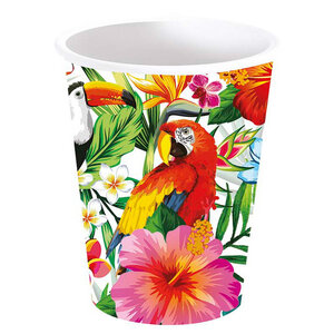 Bekertjes Tropische vogels met bloemen 6 stuks Bekertjes Tropische vogels met bloemen 6 stuks