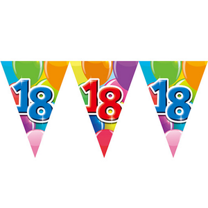 18 jaar vlaggenlijn dubbelzijdig bedrukt