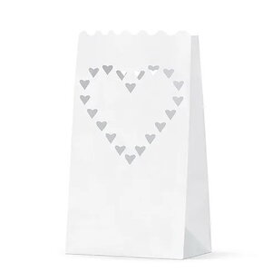 Lichtzakjes met hart 10 stuks Lichtzakjes met hart 10 stuks