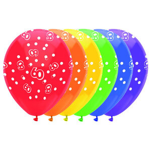 Ballonnen 60 jaar rondom bedrukt Ballonnen 60 jaar rondom bedrukt