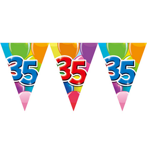 Vlaggenlijn 35 jaar dubbelzijdig bedrukt 10 meter