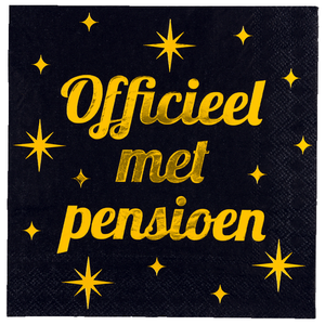 Servetten Officieel met Pensioen 16 stuks Servetten Officieel met Pensioen 16 stuks