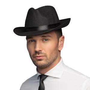 Hoed vilt gangster zwart Hoed vilt gangster zwart