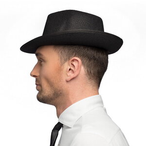 Hoed vilt gangster zwart Hoed vilt gangster zwart