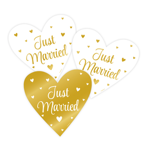 Decoratie harten Just Married 3 stuks Decoratie harten Just Married 3 stuks