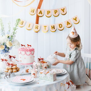 Feesthoedjes paard met bloemen 6 stuks Feesthoedjes paard met bloemen 6 stuks