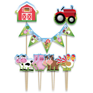 Taartdecoraties boerderij dieren 11-delig Taartdecoraties boerderij dieren 11-delig