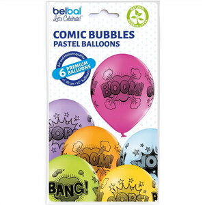 Ballonnen Superhelden kreten 6 stuks Ballonnen Superhelden kreten 6 stuks