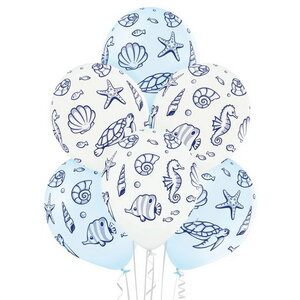 Ballonnen Zeedieren en Schelpen 6 stuks