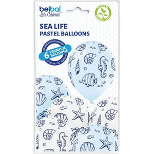 Ballonnen Zeedieren en Schelpen 6 stuks