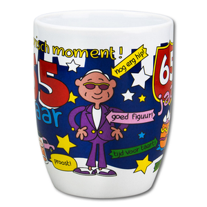 Mok 65 jaar cartoon Mok 65 jaar cartoon