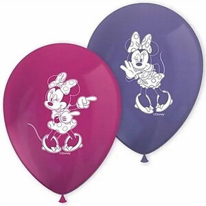 Ballonnen Minnie Mouse paars roze 8 stuks