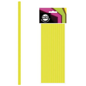 Rietjes Neon geel 12 stuks Rietjes Neon geel 12 stuks