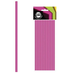 Rietjes Neon roze 12 stuks