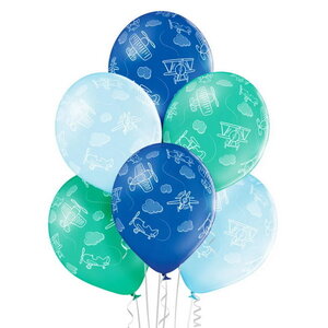 Ballonnen vliegtuig 6 stuks groen blauw Ballonnen vliegtuig 6 stuks groen blauw