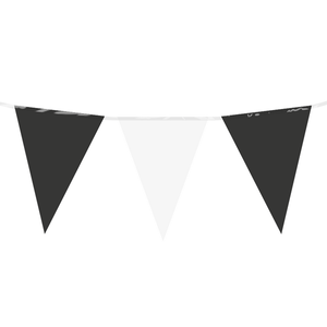 Vlaggenlijn ZWART WIT stevig plastic 10 meter Vlaggenlijn ZWART WIT stevig plastic 10 meter
