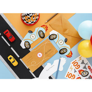 Uitnodigingskaarten Fire Wheels 6 stuks Uitnodigingskaarten Fire Wheels 6 stuks