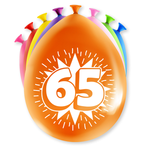 Ballonnen 65 jaar 8 stuks Ballonnen 65 jaar 8 stuks