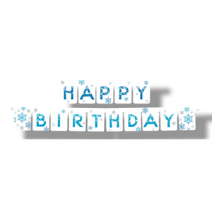 Letterslinger Happy Birthday met sneeuw 3 meter Letterslinger Happy Birthday met sneeuw 3 meter