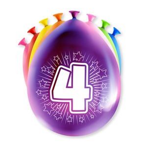4 jaar ballonnen 8 stuks