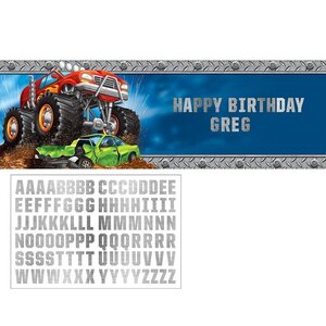 Spandoek Monstertruck Happy Birthday