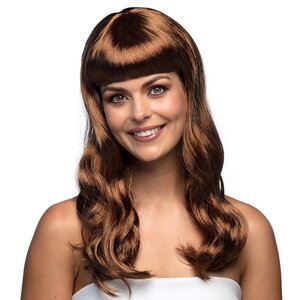 Pruik lang stijlvol donkerbruin Pruik lang stijlvol donkerbruin