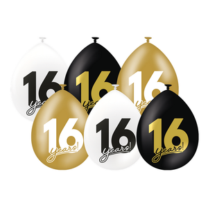 Ballonnen 16 jaar Celebration 6 stuks Ballonnen 16 jaar Celebration 6 stuks