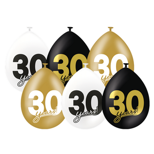 Ballonnen 30 jaar Celebration 6 stuks