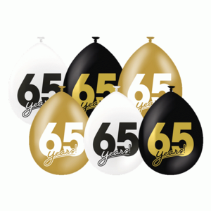 Ballonnen 65 jaar Celebration 6 stuks Ballonnen 65 jaar Celebration 6 stuks