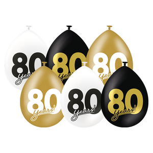 Ballonnen 80 jaar Celebration 6 stuks