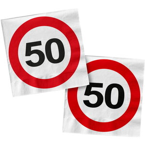 Servetten 50 jaar verkeersbord