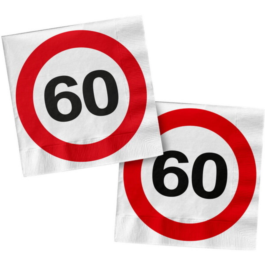 Servetten 60 jaar verkeersbord